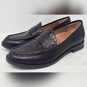 Vionic Women's Waverly Croc Penny Loafers Leather Brown Size 7